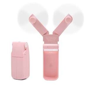 🎉 FREE WITH ANY PURCHASE! Handheld Mini Portable Personal Pocket Travel Fan Pink
